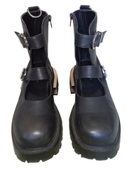 CHARLES & KEITH SELMA BUCKLED CHUNKY BOOTS | PRE LOVED